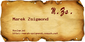 Marek Zsigmond névjegykártya